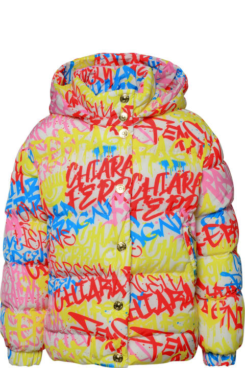 Chiara Ferragni Topwear for Girls Chiara Ferragni Multicolor Polyester Down Jacket