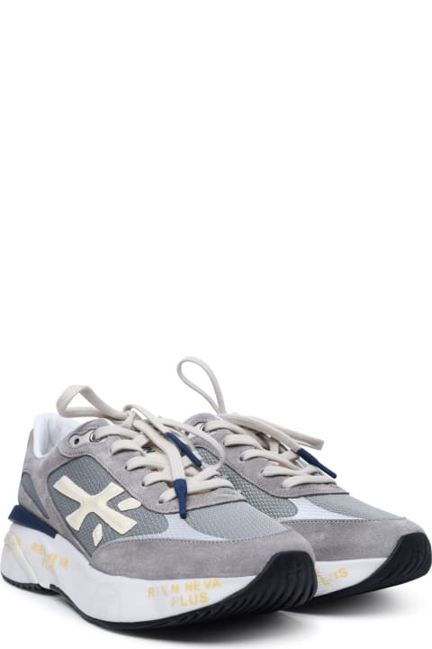Shoes for Men Premiata 'moerun' Sneakers In Leather And Grey Fabric
