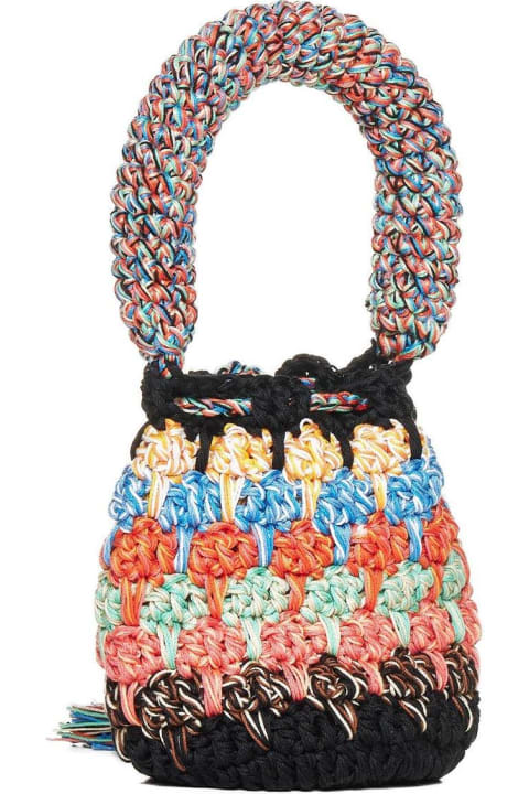 Alanui for Women Alanui Crochet Knitted Drawstring Bucket Bag
