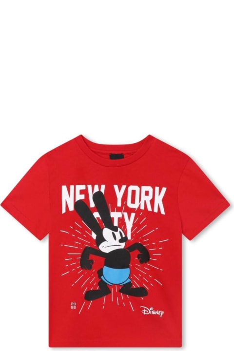 Givenchy T-Shirts & Polo Shirts for Boys Givenchy Red T-shirt With Disney 'cartoon' Print And Logo In Cotton Boy