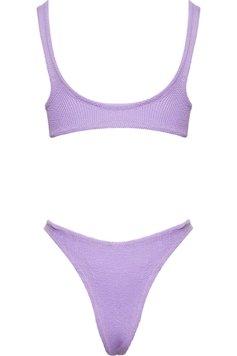 Swimwear for Women Reina Olga 'ginny' Lilac Bandeau Style Bikini Set With High-waisted Bottoms In Polyamide Woman