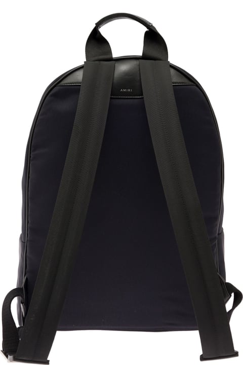 Black Backpack In Nlon With  Logo Print And Leather Trimming Amiri Uomo