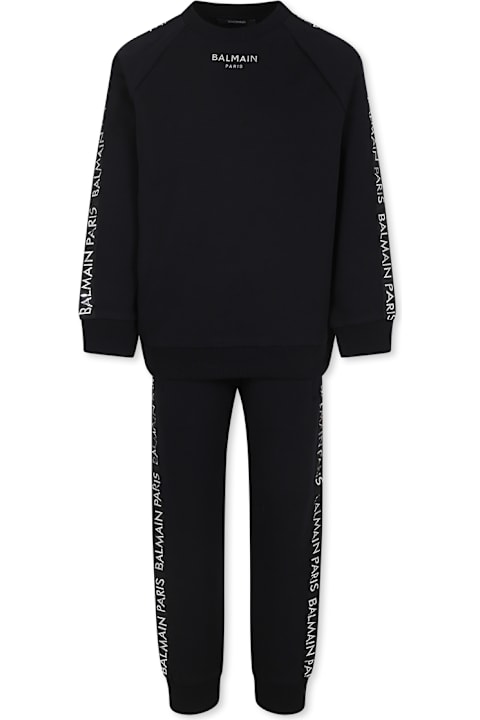 Homeware Balmain Black Suit For Kids With Logo