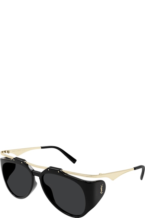 Eyewear for Women Saint Laurent Eyewear Saint Laurent Sl M137 Amelia Linea Monogram 001 Black Gold Black Sunglasses