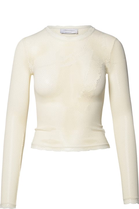 Blumarine Sweaters for Women Blumarine White Polyamide Blend T-shirt
