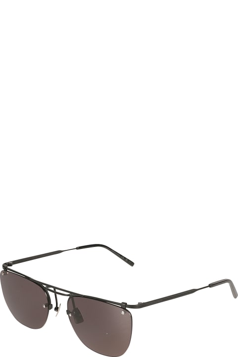 Saint Laurent Eyewear Eyewear for Men Saint Laurent Eyewear Straight Top Bar Oval Lens Sunglasses