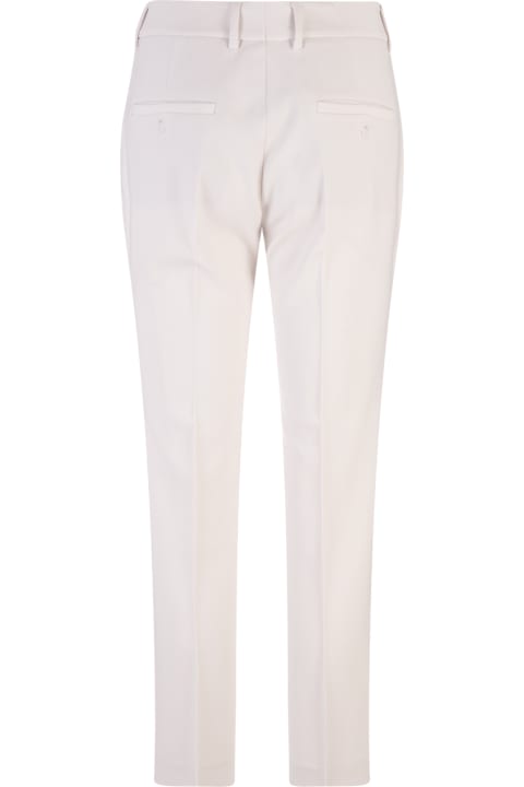 Woman White Classic Slim Fit Trousers
