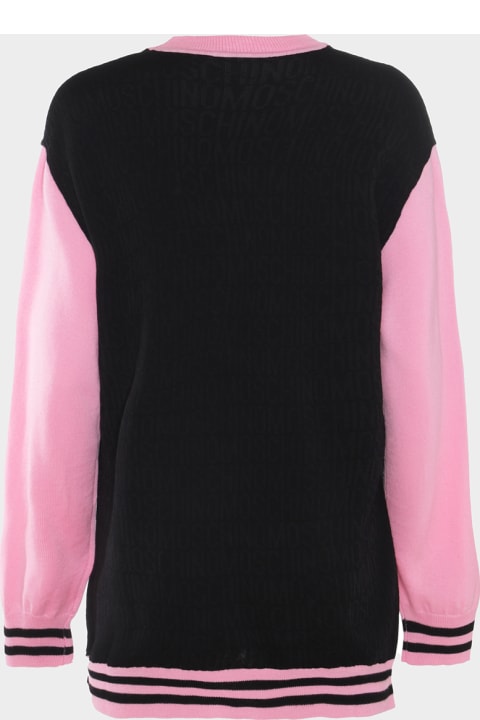 Moschino Sweaters for Women Moschino Black And Pink Wool Knitwear