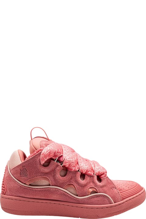 Homeware Lanvin Curb Suede Sneakers Pink Color