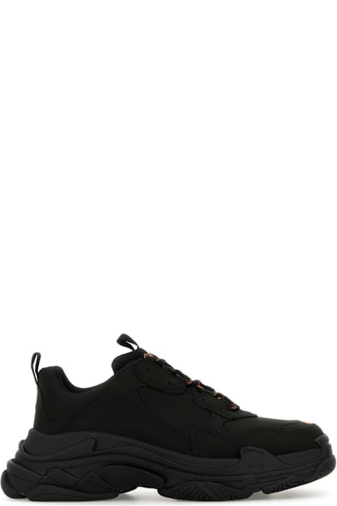 Balenciaga for Men Balenciaga Black Satin Triple S Sneakers