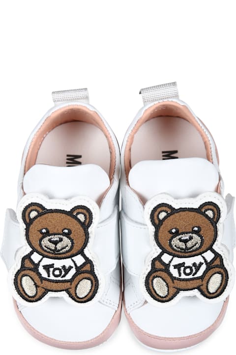 Moschino Shoes for Baby Boys Moschino Pink Sneakers For Baby Girl With Teddy Bear