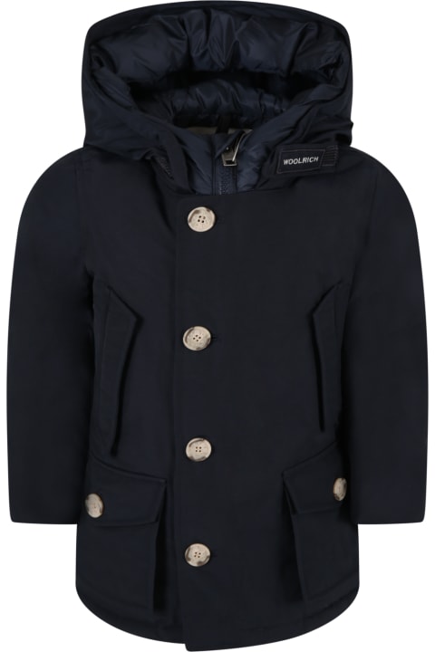 Homeware Woolrich Blue Jacket For Boy With Logo