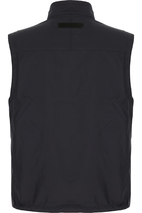 Zegna for Men Zegna Midnight Blue Polyester Reversible Sleeveless Jacket