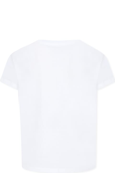 أدوات منزلية Stella McCartney Kids White T-shirt For Girl With Sunglasses Print