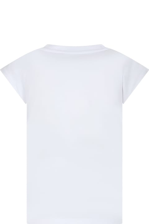 DKNY for Kids DKNY White T-shirt For Girl With Silver Logo
