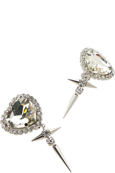 Jewelry Sale for Women Alessandra Rich Silver Metal Heart Earrings