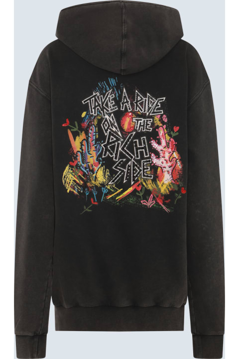 Alessandra Rich Fleeces & Tracksuits for Women Alessandra Rich Dark Grey Multicolour Cotton Sweatshirt