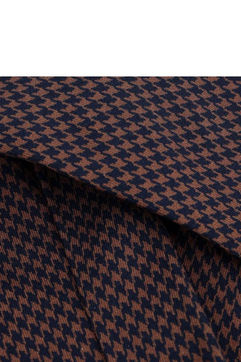 Larusmiani إكسسوارات لـ القسم الرجالي Larusmiani Tie Pied De Poule Tie