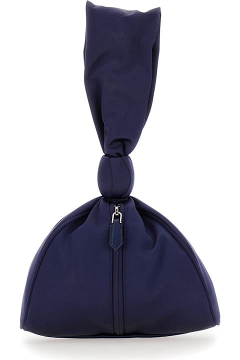 Alberta Ferretti Clutches for Women Alberta Ferretti Blue Clutch Bag With Knot And Zip Closure In Tech Fabric Woman