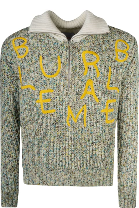 Bluemarble Sweaters for Men Bluemarble Logo Ribbed Sweater