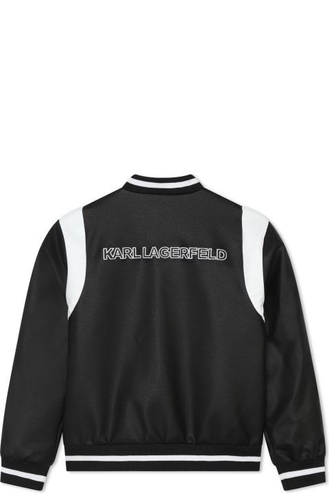 Coats & Jackets for Boys Karl Lagerfeld Kids Bomber Con Applicazione