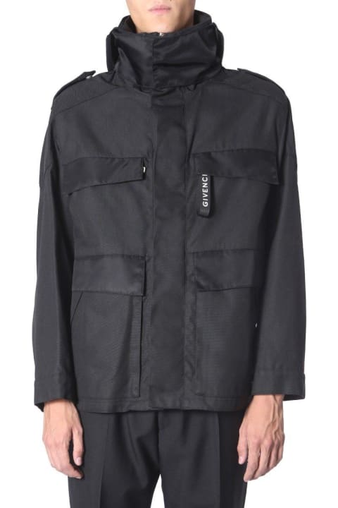 Givenchy Clothing for Men Givenchy Hooded Logo Windbreaker