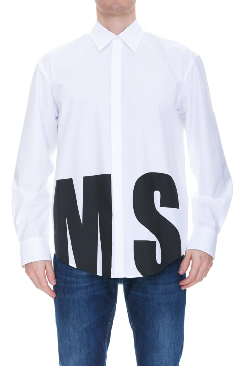 MSGM for Men MSGM Poplin Shirt With Maxi Logo MSGM