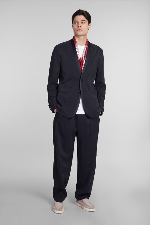 Giorgio Armani Coats & Jackets for Men Giorgio Armani Blazer In Blue Silk