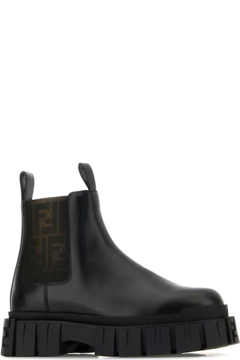 Fendi Boots for Men Fendi Black Leather Fendi Force Ankle Boots