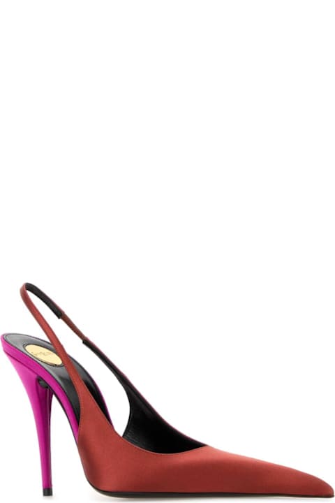 Saint Laurent Two-tone Satin Deroche Pumps