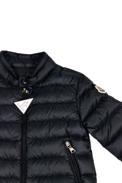 Monclerのベビーボーイズ Moncler Acorus 100 Gram Down Jacket With Zip Closure And Elasticated Cuffs And Bottom