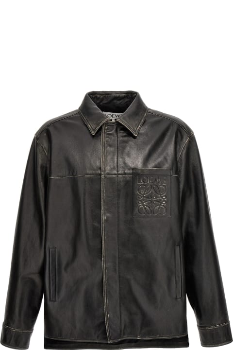 'anagram' Leather Overshirt