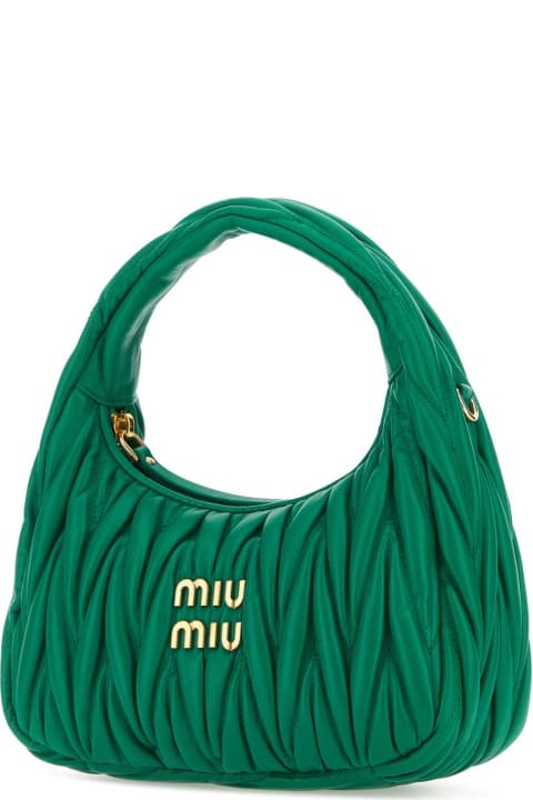 Fashion for Women Miu Miu Grass Green Nappa Leather Handbag