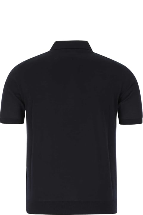 Clothing for Men Prada Midnight Blue Wool Polo Shirt