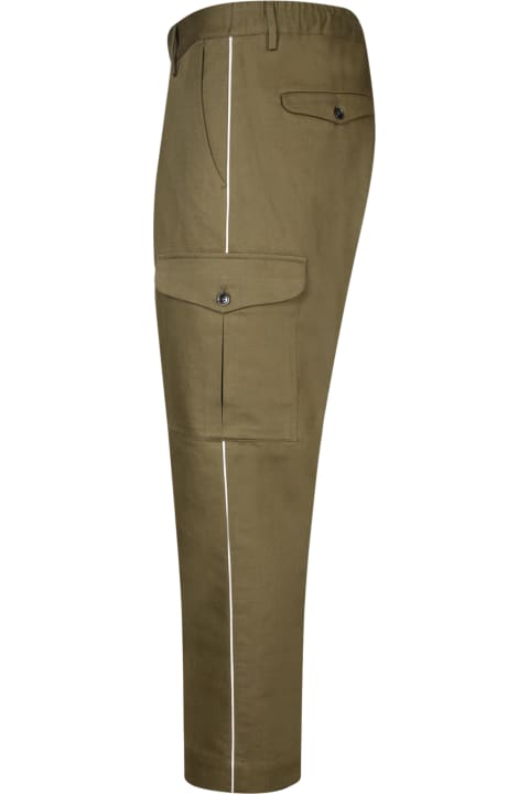 Nine in the Morning Clothing for Men Nine in the Morning Military Green Linen Cargo Trousers