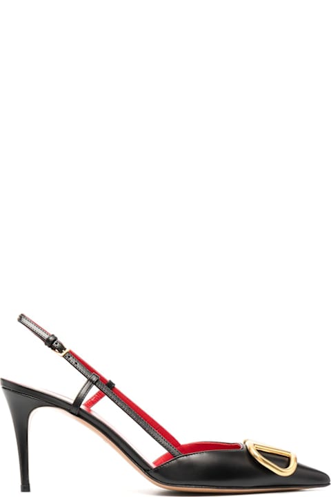 Valentino Garavani Vlogo Signature Leather Slingback Pumps