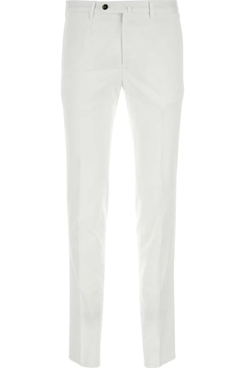 PT01 Clothing for Men PT01 White Stretch Cotton Blend Silkochino Pant