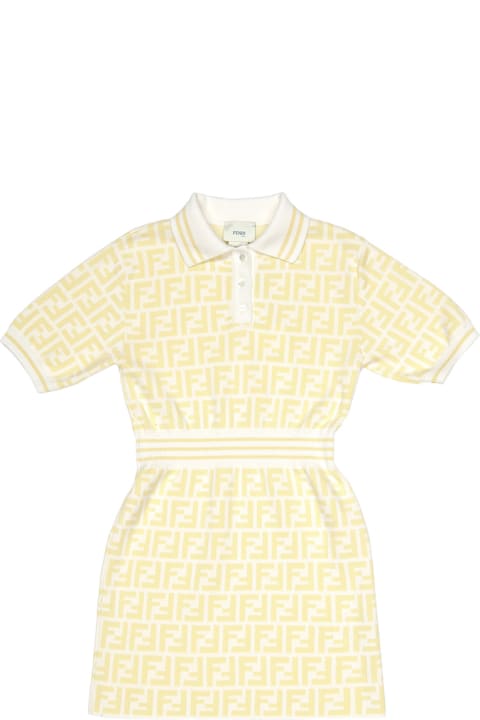 Fendi Jumpsuits for Girls Fendi Yellow Monogram Dress