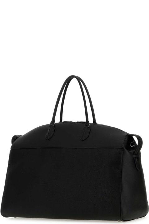 The Row for Women The Row Black Leather George Travel Bag