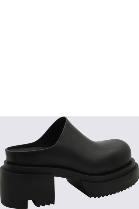 Other Shoes for Men Rick Owens Black Leather Bogun Slippers