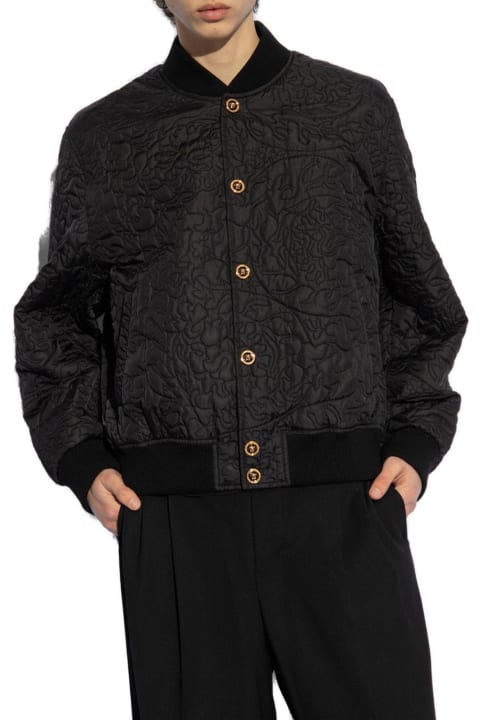 Versace Clothing for Men Versace Barocco-quilted Button-up Bomber Jacket