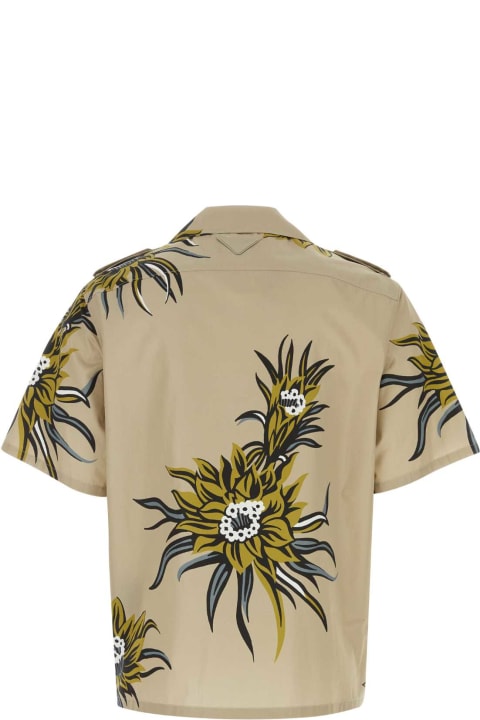Clothing for Men Prada Dove Grey Poplin Shirt