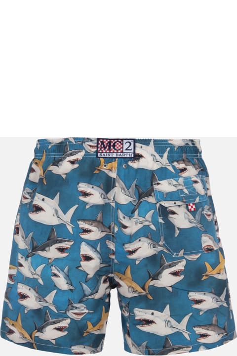 آخر صيحات الموضة من السيدات MC2 Saint Barth Man Mid-length Gustavia Swim-shorts With Shark Print | Ai Co-created Design By Rickdick - Powered By Red-eye