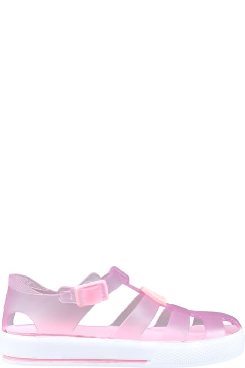 Dolce & Gabbana Sale for Kids Dolce & Gabbana Pink Sandals For Girl With Logo
