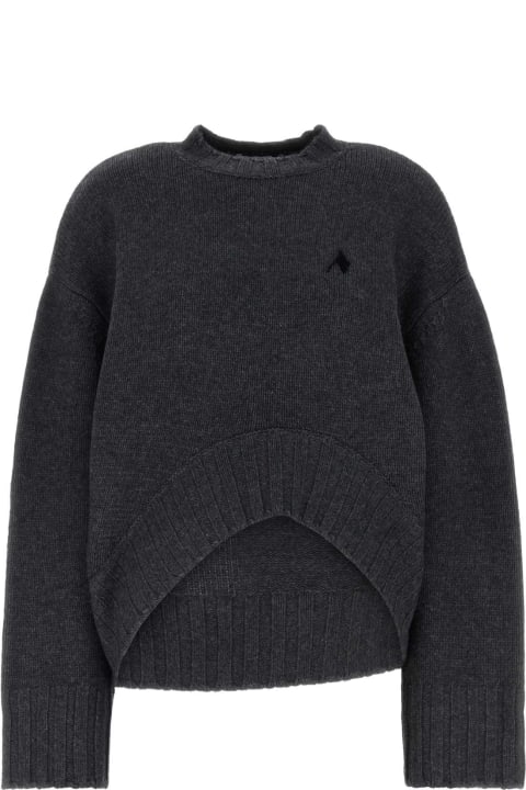 The Attico for Women The Attico Charcoal Wool Blend Oversize Sweater