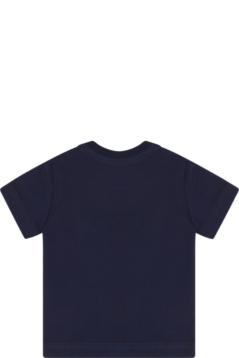 T-Shirts & Polo Shirts for Baby Girls Dsquared2 Blue T-shirt For Baby Kids With Logo