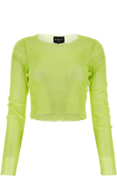 Santa Brands Fleeces & Tracksuits for Women Santa Brands Acid Green Mesh Top