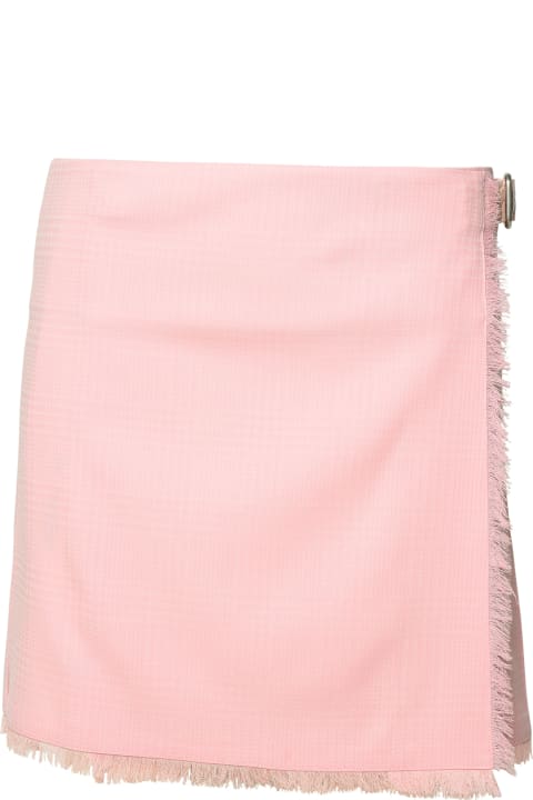 Skirts for Women Burberry Pink Virgin Wool Miniskirt