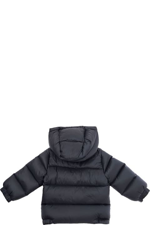 ベビーガールズのセール Moncler 'new Macaire' Blue Down Jacket With Logo Patch In Tech Fabric Baby