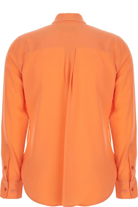 Homeware Equipment 
signature
 Orange Shirt With Pointed Collar In Silk Woman